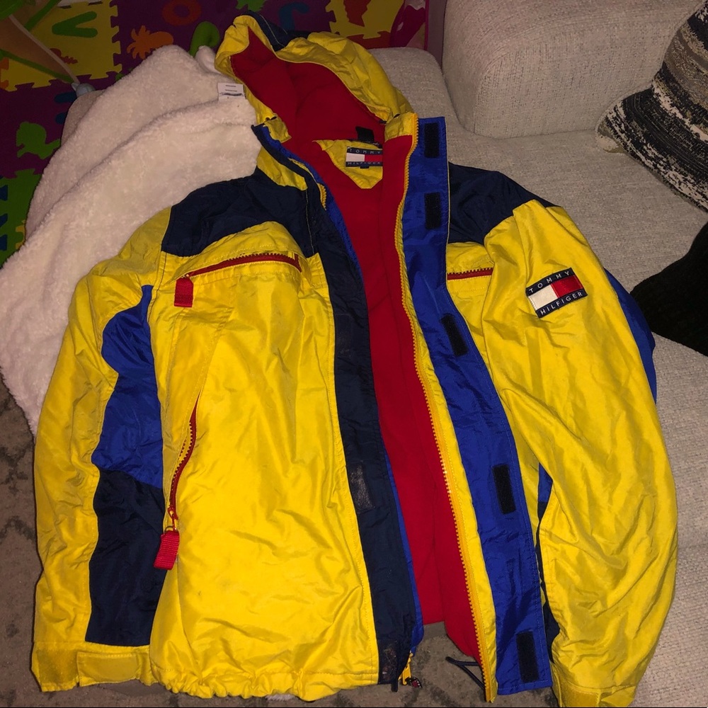 Yellow and red Tommy Hilfiger vintage jacket.